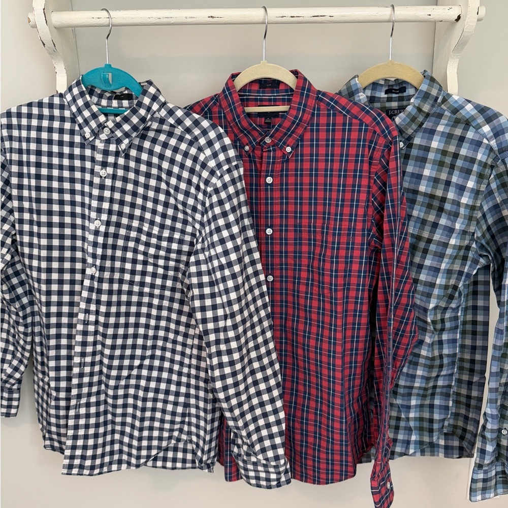 J. Crew Men's Button Shirts - 3 pack - Navy, Red, Blue